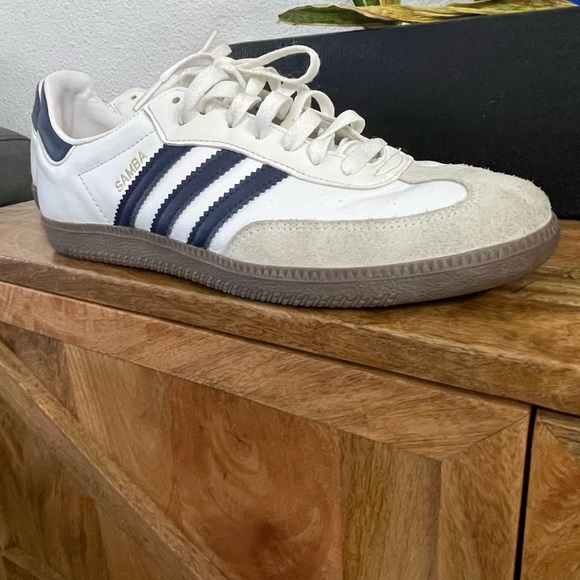 Vintage adidas samba men’s size 9.5 white/navy - Picture 6 of 6